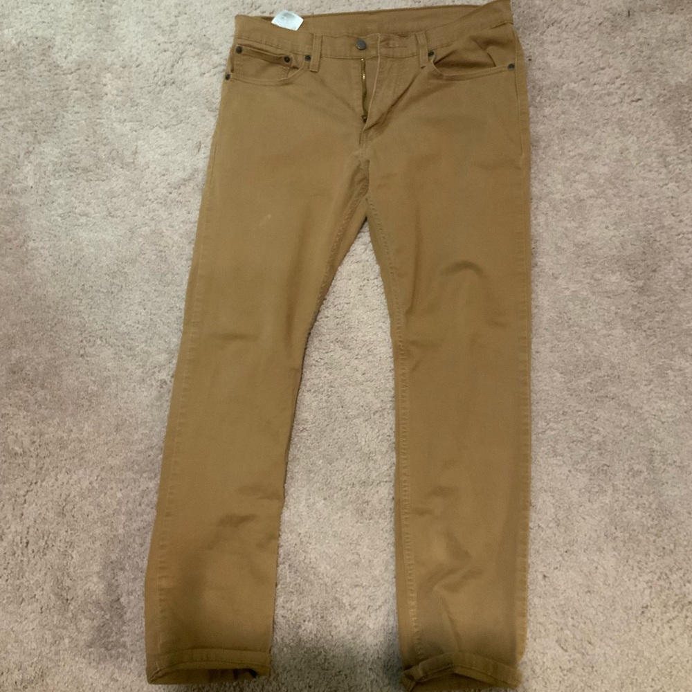 Levi 502 Light Brown/Khaki Taper Fit Jeans